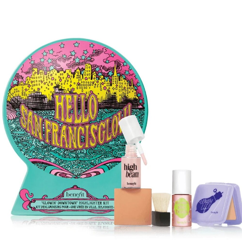 BENEFIT Hello San FrancisGlow! Glowin' Downtown Highlight Kit Reusable Tin NEW